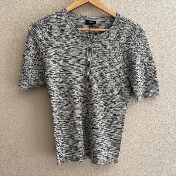 Rails Toni Dye stretchy Short Sleeve Henley Top - Picture 2 of 11